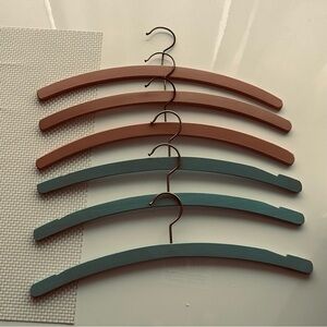 Vintage Wooden Hangers Pastel Blue Pink